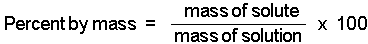 Equation for percent by mass