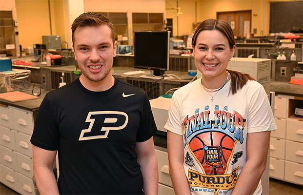 Purdue Chemistry Graduate Students Brady Layman and Megan Hill
