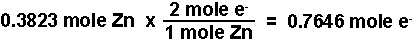 Finding the moles of electrons