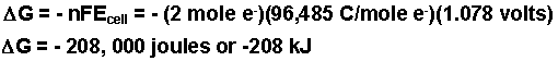 Calculation of Non-Standard Free Energy Change