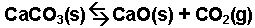 CaCO3 --> CaO + CO2