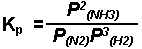 Equilibrium Expression K<sub>p</sub >