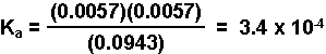 Calculation of K<sub>a</sub >