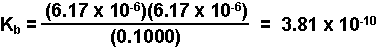 Calculation of K<sub>b</sub >