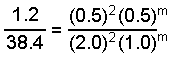 Ratio of rate law 1 to rate law 3 with data