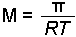 Equation for calculating molarity from omotic pressure