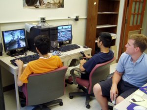 Photo: watching students at computers