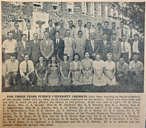 Purdue Chemistry Manhattan Project Team, 1945