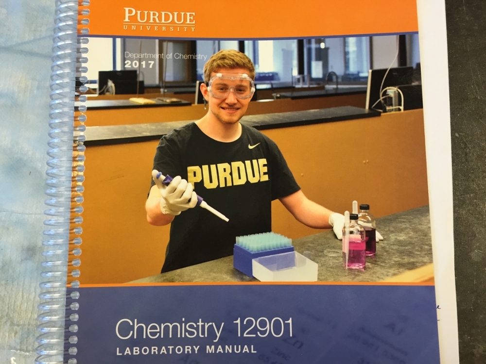 Alex on the cover of the CHEM 129 Manual