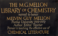 Plaque outside chemistry library 