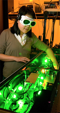 Person working with laser