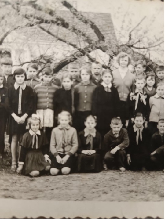 Klupsha's grandmother as young child in fourth grade in 1964.
