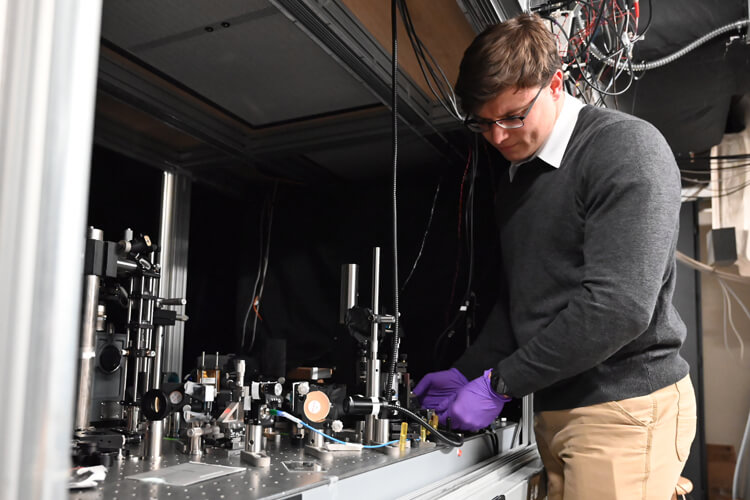 Grad student in laser lab