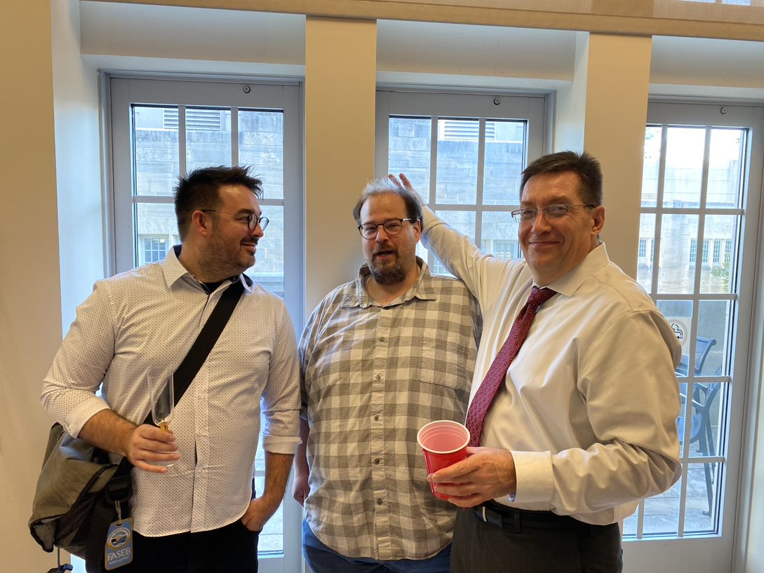 Clowning around at Andrew's defense.