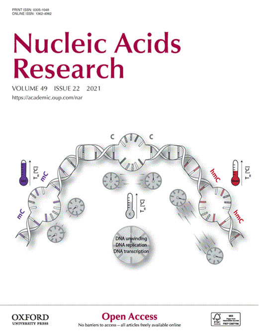 Nucleic Acids Research, Volume 49 cover.