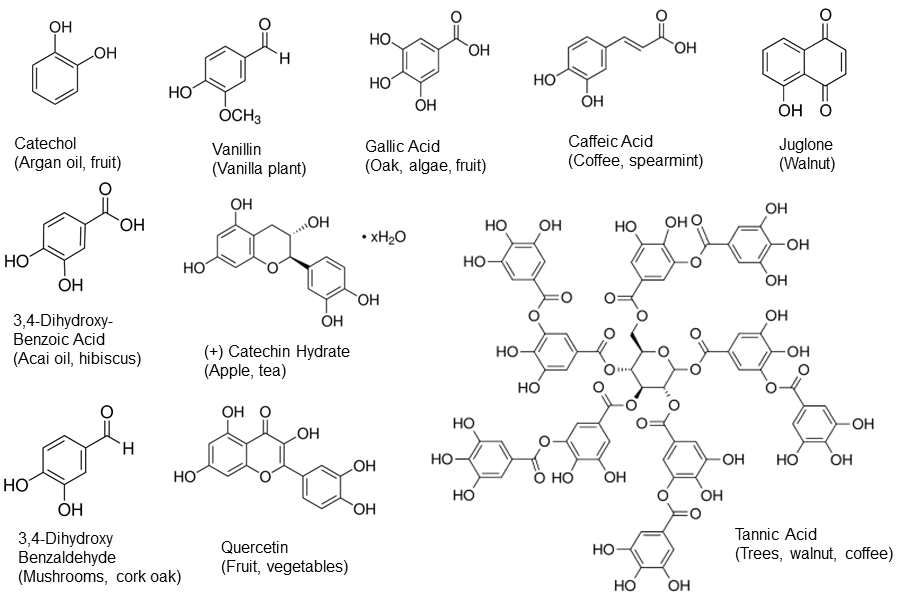 Phenolic compounds containing catechol